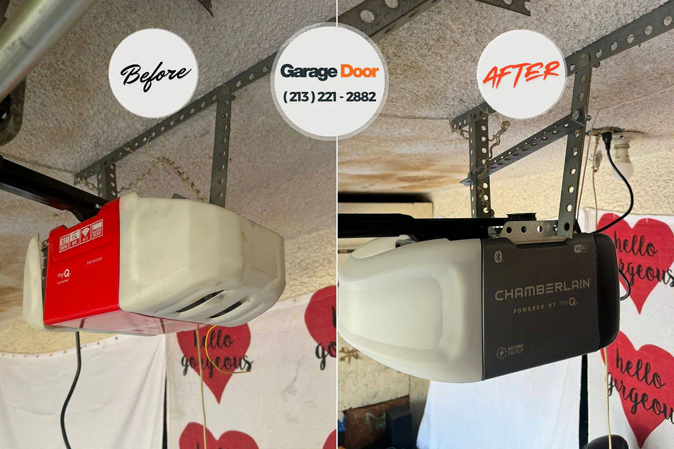 Before and after: garage door repair Seneca, KS